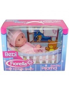 Bebe Bebi en pijama en su cunita Fiorella